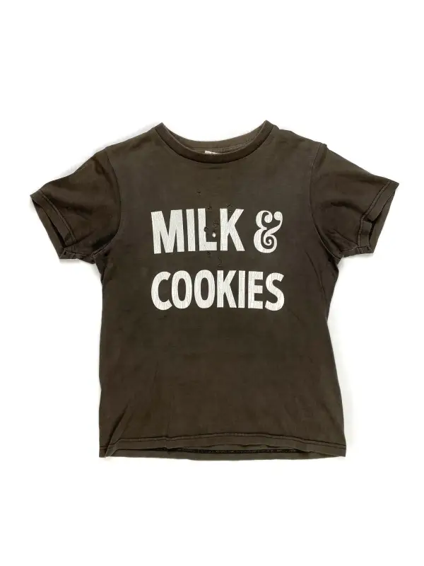 'Milk & Cookies' Distressed Tee