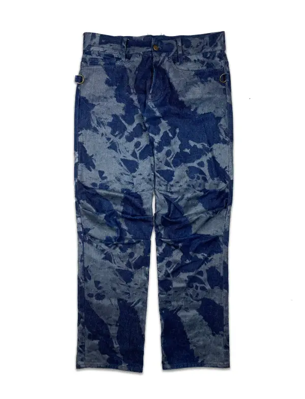 Bleach-Treated Denim Work Pants