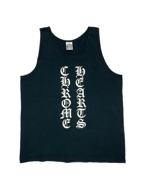 Black Script Tank Top